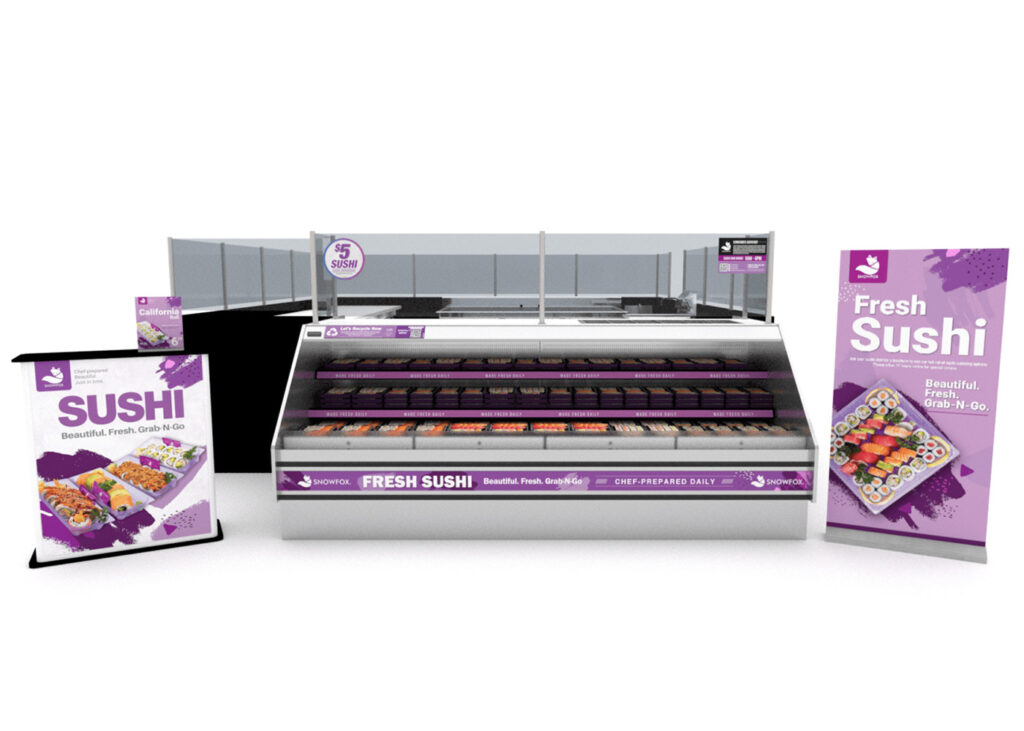 Complete sushi station display